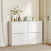Shoe Cabinet with 4 Flip Drawer, Modern Shoe Storage Cabinet with Adjustable Shelves for Hallway, Entryway, Holds 16-24 Pairs, White
