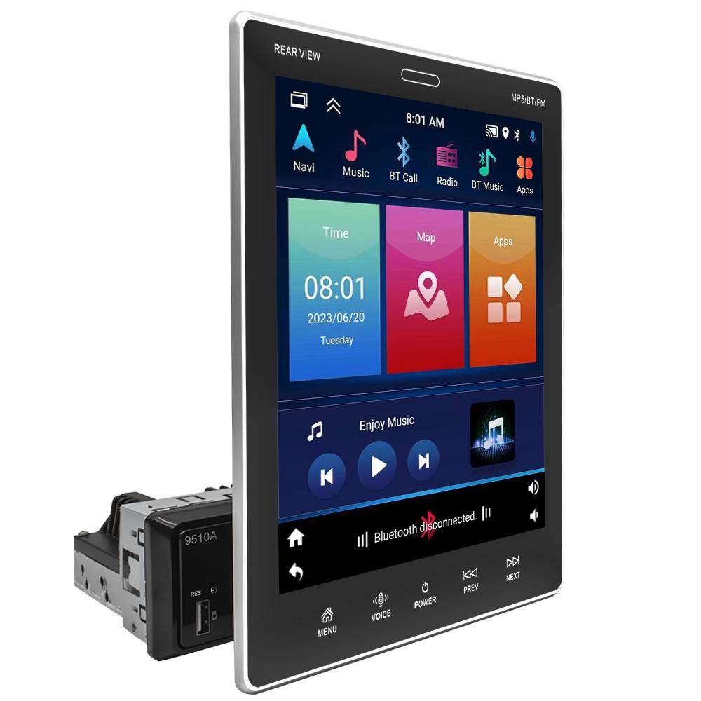 9.5Inch 1Din Car Radio 2+64G Multimedia Player Carplay Android Auto Vertical HD Touch Screen WIFI GPS Bluetooth Autoradio