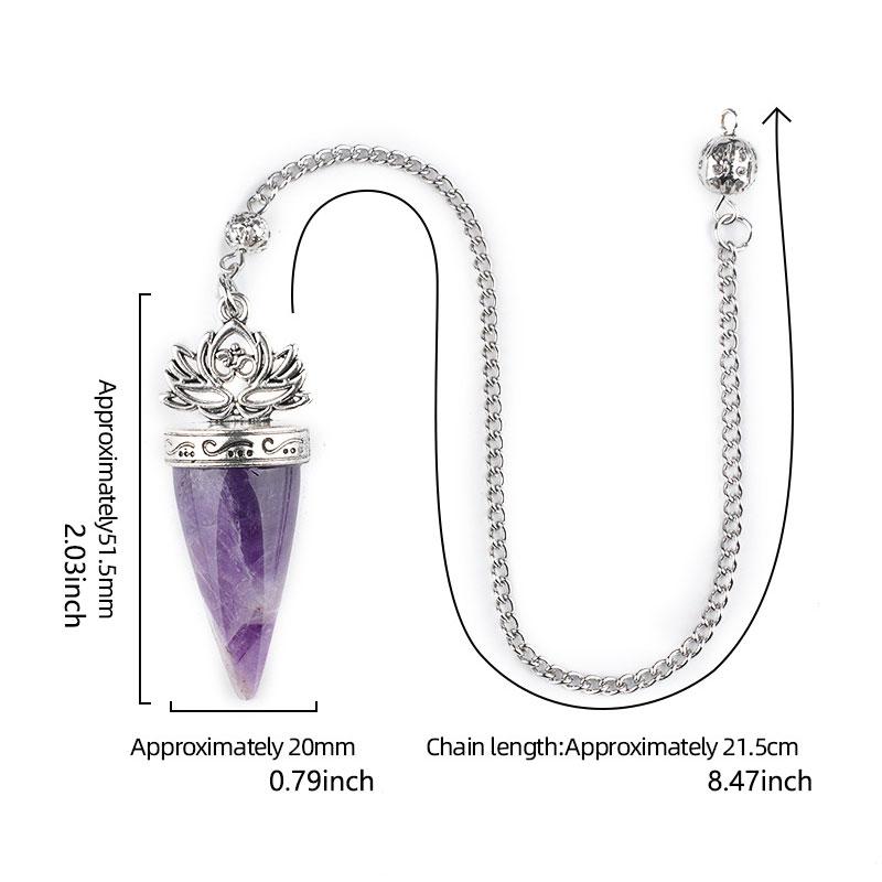 1pc Healing Crystal Pendulum Pendants Lucky Natural Stone Pendulum Pendant With Silvery Ball Chain Hypnosis For Jewelry Gifts