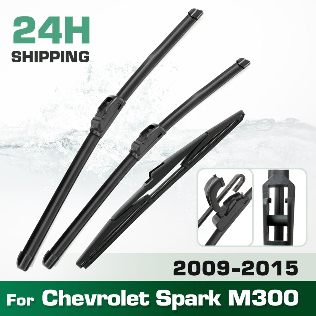 For Chevrolet Spark M300 2009-2015 2010 2011 Wiper Front & Rear Wiper Blades Windshield Windscreen Window Brushes 21"+16"+12