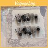 Fashion-forward Black Camellia Nail Adornments Handmade Butterfly Stickers For Women