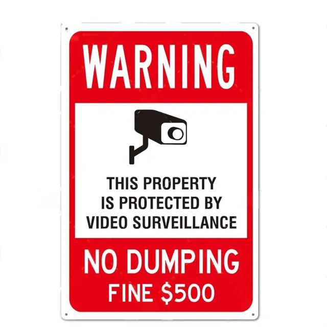 No Trespassing Tin Signs Video Surveillance Warning Plaque Metal Wall Art Poster Yard Iron Painting Stickers Home Decor