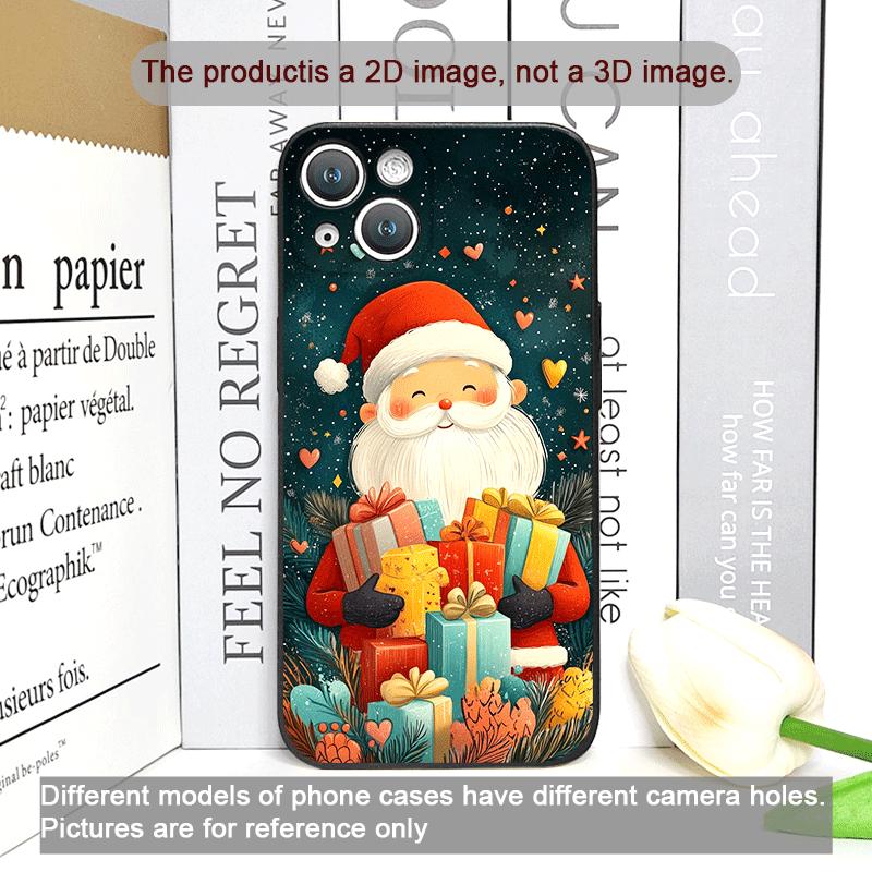 Frohe Weihnachten Baum Weihnachtsmann Muster Handyhülle für IPhone 16 12 11 14 13 15 Pro Max Mini X XS XR SE2 7 8 14 Plus Weiche Hülle