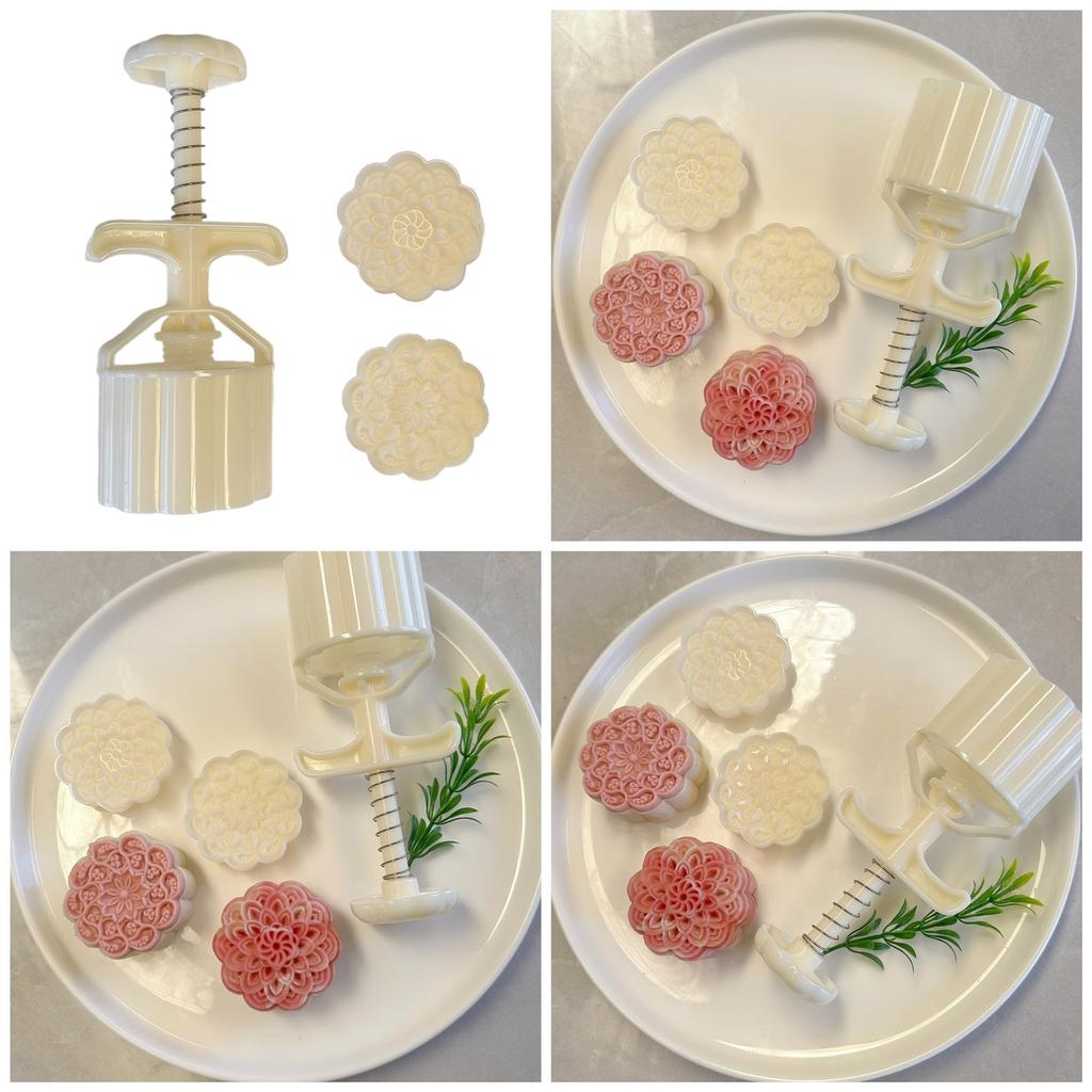 Hand Pressed Mooncakes Mold Cookie Stamp Bean Pastes Cake Molds ABS Pastries Dessert Mould for Baking Enthusiasts