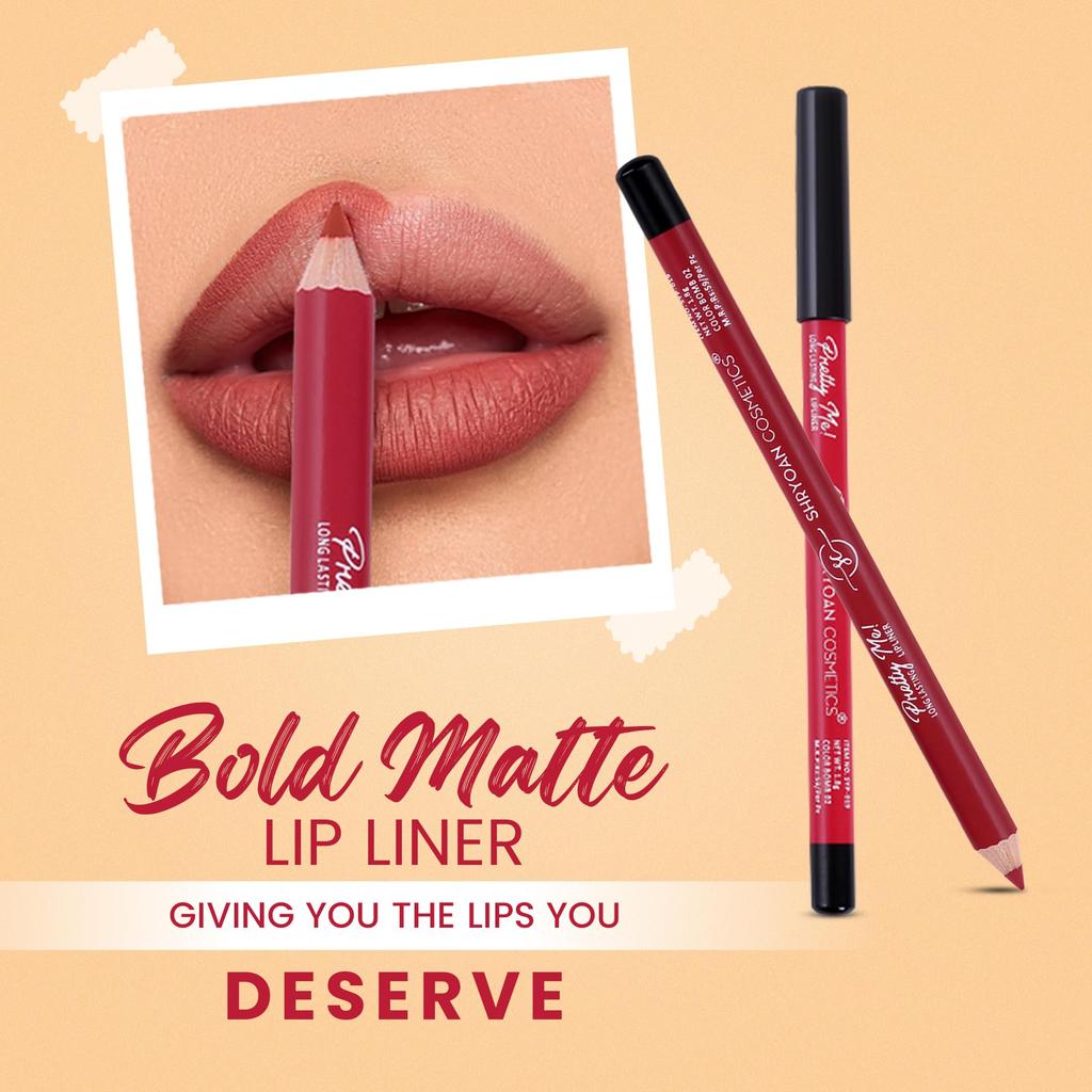 Shryoan Pretty Me Bold Lipliner & Eye Liner Pencil | Waterproof & Smudge Proof | Long-lasting Lip Liner | Matte Finish Lip Pencil | Non-drying Formu