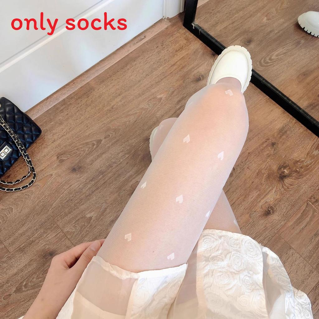 Jk White Stockings For Women With Butterfly Pattern Summer Thin Tights Nightclub Fashion