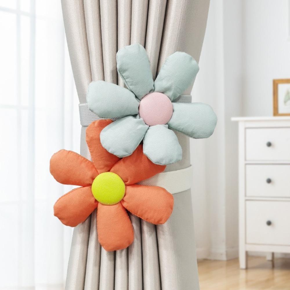 Fashion Elastic Band Curtain Tieback Flower Shape Cartoon Window Curtain Buckles Curtain Rope Holders Kids Room