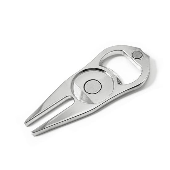 Zinc Alloy Golf Divot Repair Tool Bottle Opener Magnetic Ball Marker Holder Metal Green Fork Tool Golf Accessories Men Women Golfer Enthusiasts Gift