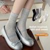 Female Spring and Summer Thin Style Lace Pure Cotton Fungus Lace Mesh Breathable Long Tube Stack Socks