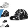 Graffiti Printed Unisex Baseball Cap Cotton Adjustable Size Summer Hat Trendy Embroidered Logo