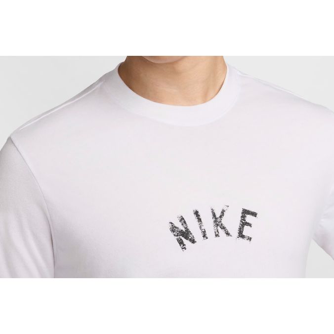 Nike Logo Print Round Neck Comfortable Breathable Short Sleeve T-Shirt Men Tops White HF5247-100