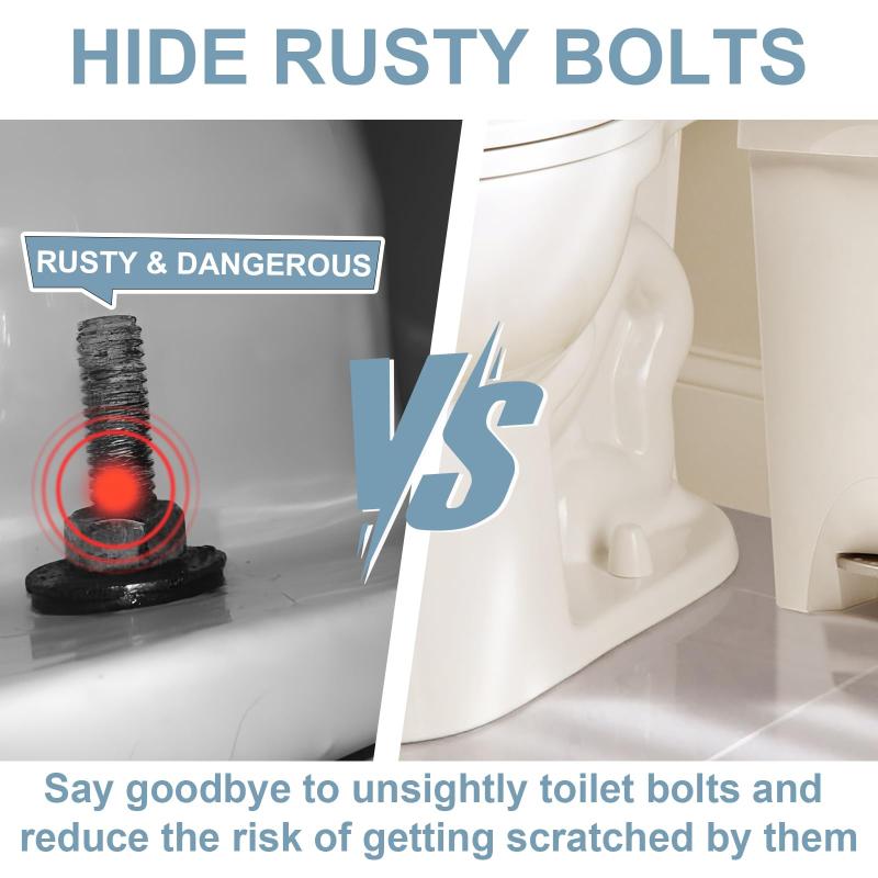 6 Stück Weiße Toilettenschraubenabdeckungen Für Heim-Toilettenzubehör Badezimmerarmatur Verdeckt Badezimmerinstallationsspuren