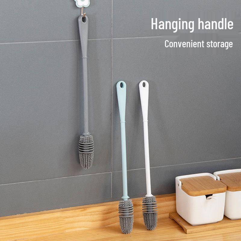 Silicone Long-Handle Cup Brush - Ideal for Baby Bottles & Glasses