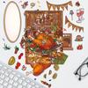 Cartoon Large Thanksgiving Festival Series Scene Stickers 3D Miniature World Unzipped DIY Scene Account
