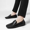 Men's Large Breathable Leather Loafers Slip-On Versatile Bean Shoes
