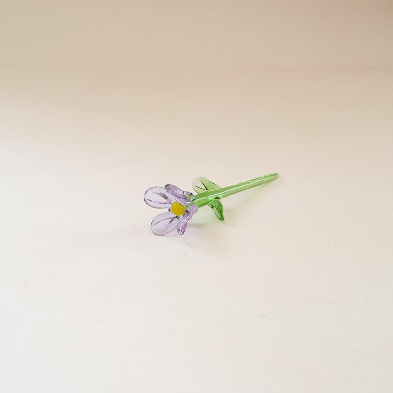 Glazed Handmade Small Flower Glass Simulation Bouquet Home Decoration Ornament