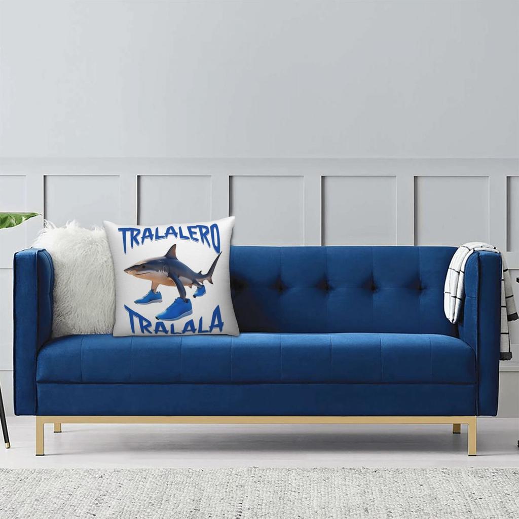 Tralalero Tralala Funny Shark Meme Pillowcase Soft Fabric Cushion Cover Gift Italian Brainrot Memes Pillow Case Cover