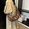 IELGY Korean Style Large-Capacity Retro Soft Leather Pleated Dumpling Bag Lazy Style Casual All-Match One-Shoulder Under