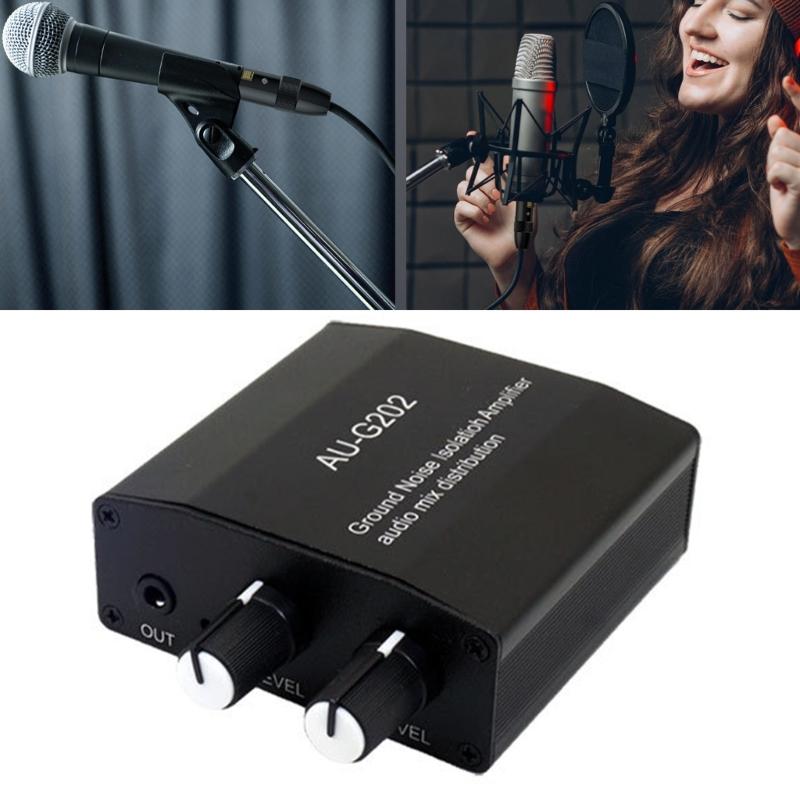 2-In-2-Out 3.5mm Stereo Headphone Mixer with Sound Control Computer Game Speakers Headphones 2-In-1 Auditory Mixer