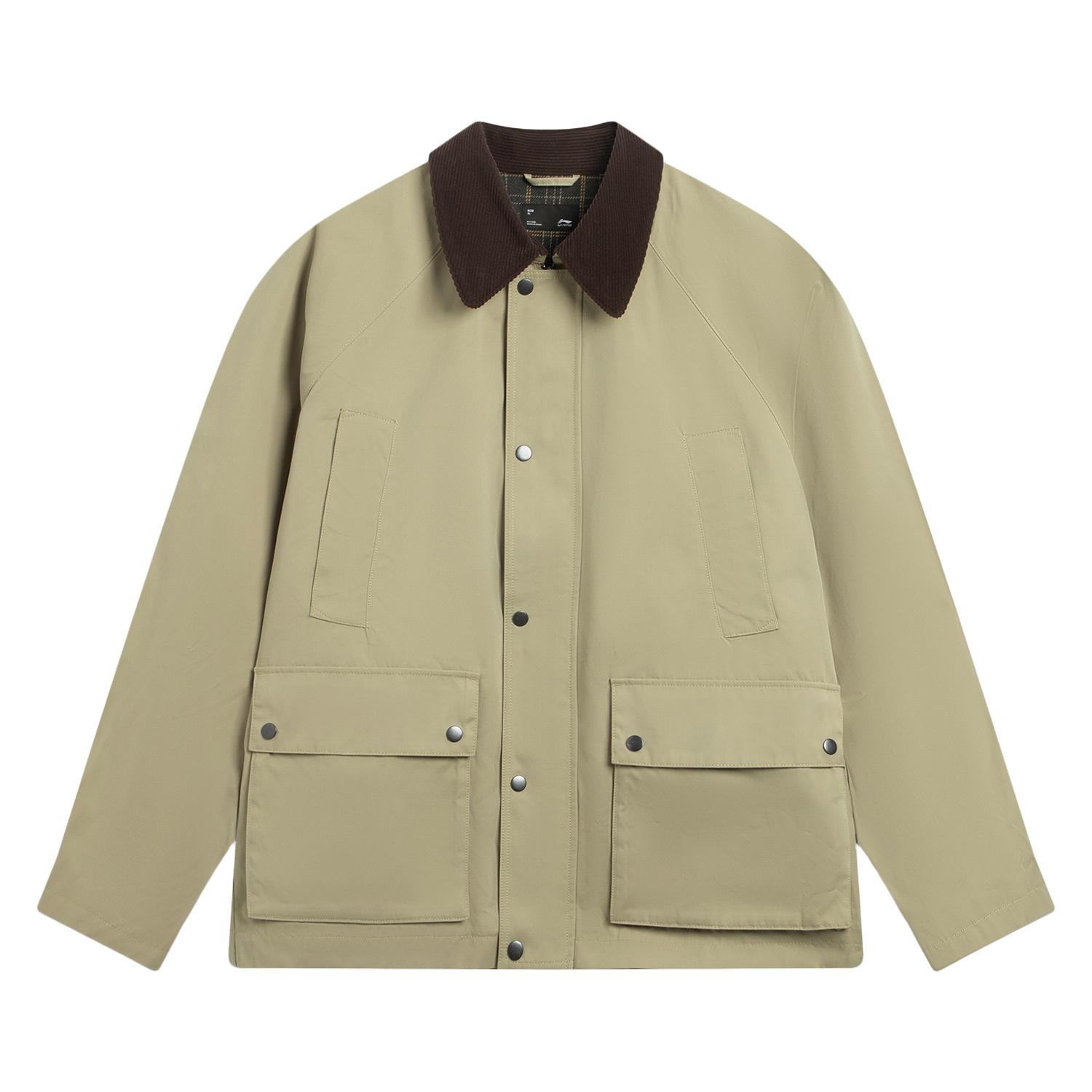 Li-Ning Men s Barn Style Collared Utility Jacket Vole Brown AJDV289-7 M
