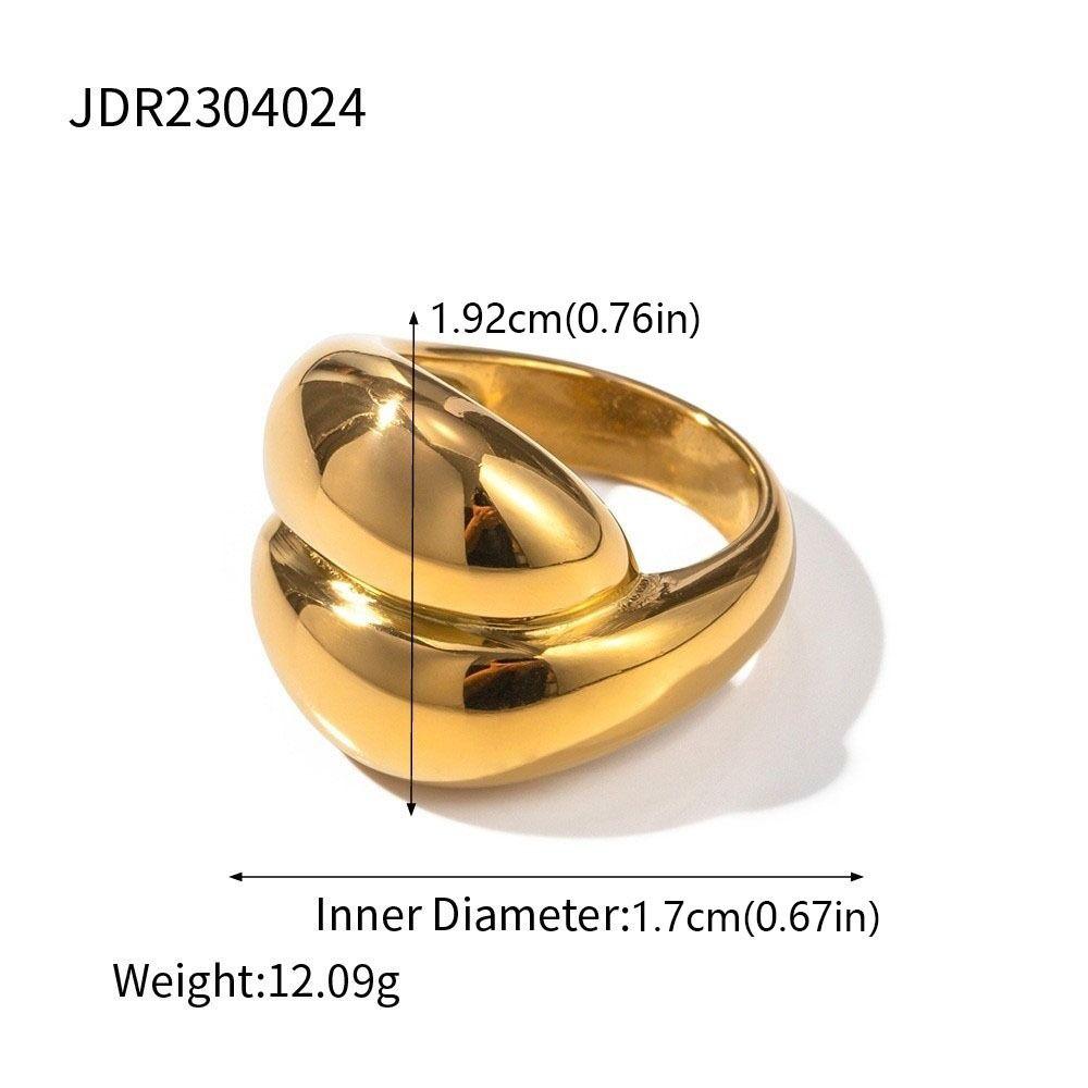 Stainless Steel Exaggerated Ring Smooth Vintage Finger Ring Exquisite Geometric Ring  Wedding