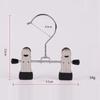 12 PCS Adjustable Shoe Rack Pants Folder Boot Hanger Holder Travel Laundry Hook Hanging Clip Portable Black & Silver