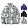 Parkas Glossy Male Padded Coats Men's Down Jacket Korean Luxury Clothing Padding Outerwears New In Clothes Cotton Outwear