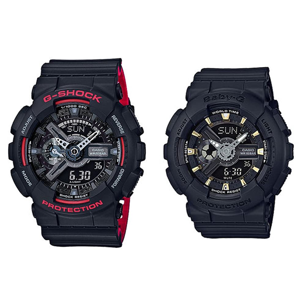 

Водонепроникний парний годинник CASIO з чорним ремінцем [Casio] G-SHOCK Baby-G для чоловіків і жінок Ana-Digi GA-110HR-1ABA-110GA-1A [Елемент]