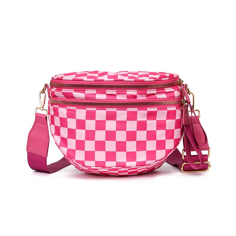 Enkele Schoudertas voor Dames, Casual, Modieus, Veelzijdig, Grote Capaciteit Schelpvormige Tas, Waterdichte Tas, Geruite Crossbody Tas