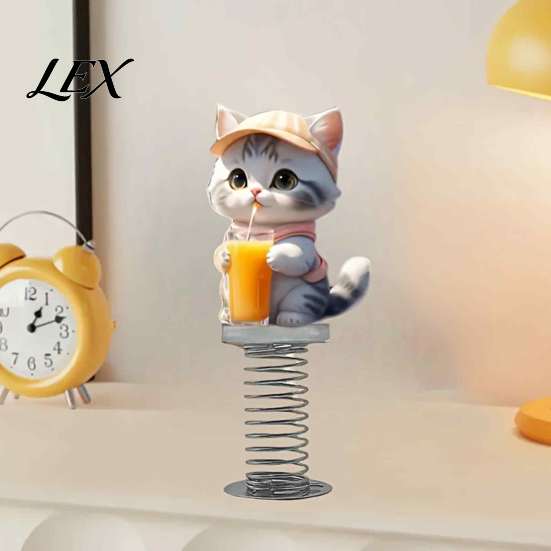 Personalized Car Interior Decors Cute Cat/Dog Dashboard Ornaments, 2D Flat Acrylic Decorations Vivid Cartoon Pet Desktop Ornaments with Self Adhesive