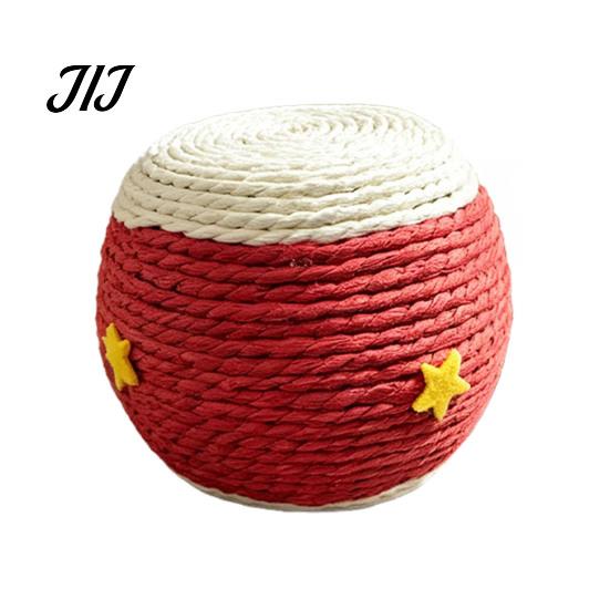 Kitten Hunting Training Ball Cat Scratching Ball, Drum Shaped Paper Rope Interactive Rolling for Indoor Cats To Scratch, Pat, Bite Pet Toys