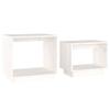 VidaXL Tables basses gigognes 2 pcs Blanc Bois de pin massif