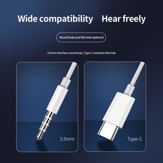 Kabelgebundener Kopfhörer Stereo Surround Subwoofer Bequem zu tragen Plug & Play Kabelsteuerung HD-Anrufe 3,5 mm/ Typ-C High Fidelity Sound Ohrhörer für Zuhause