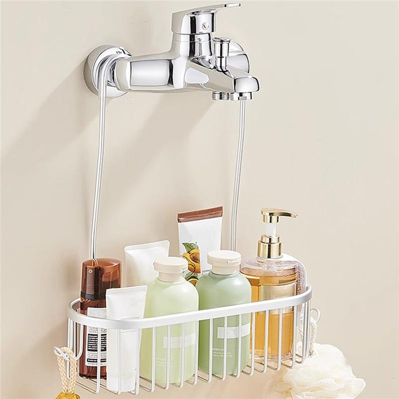 For Shower Hanging Organizer With Hooks Storage Shelf- No Drilling Design For Shower Basket For Shower Faucet Or Cross Bar Rack