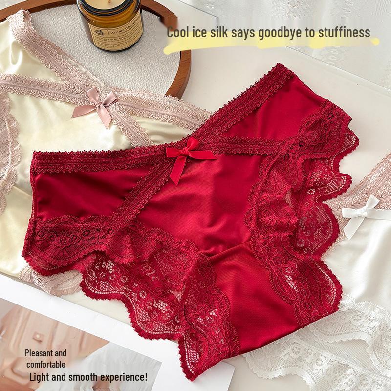 7A Antibacteriële Sexy Kanten Slipjes met Puur Katoenen Kruis – Comfortabele, Zachte, Ademende Dames Slips