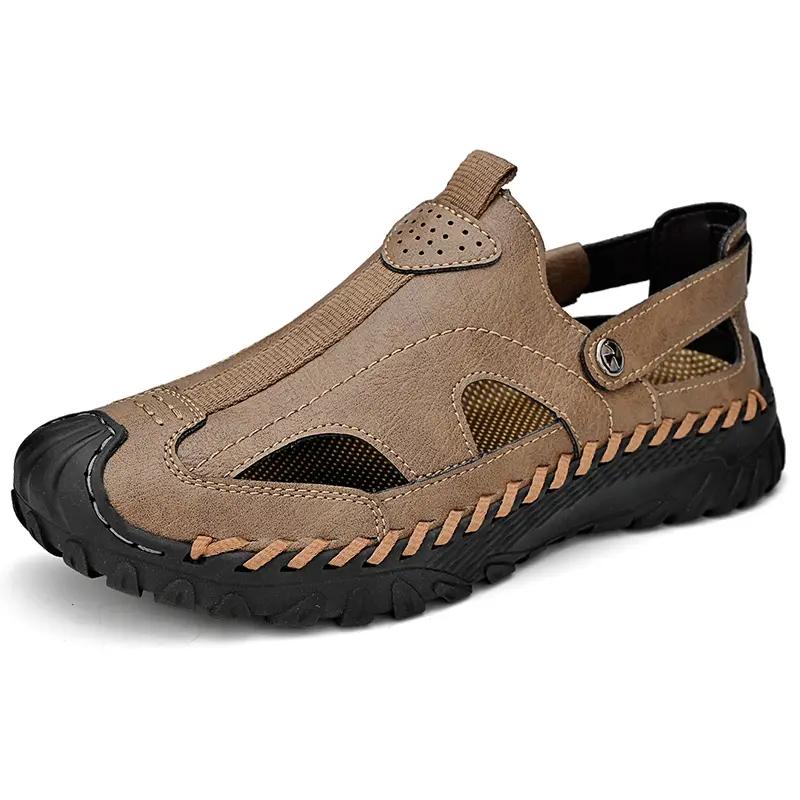 

Casual Beach Breathable Men Sandals Fashion Hollow Soft Bottom Lightweight Comfortable Shoes Zapatos Para Hombres De Verano 38 хаки