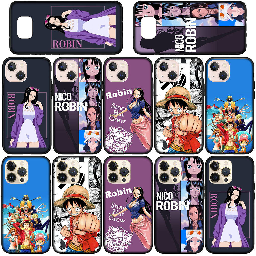 Phone Case for iPhone 17 15 16 Plus Redmi Note 14 12 11 13 Pro Max Huawei P30 P20 Lite OPPO A60 A40 A80 A18 A16 Anime One Piece Nico Robin Luffy Cover
