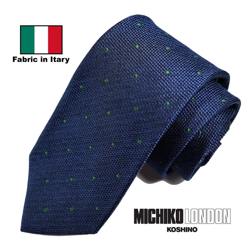 [Michiko London] KOSHINO Necktie, Italian Fabric, Made In Japan, Branded Polka Dot Pattern, 100% Silk, Gift, Present, Men's, Women's, Unisex,