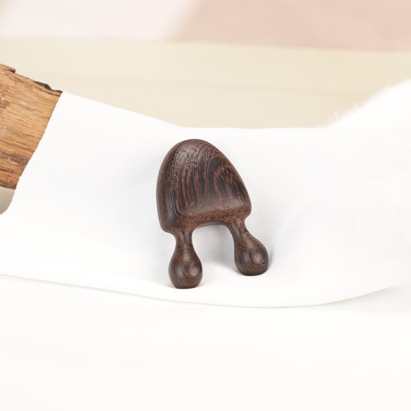 Dual-Pronged Wooden Nose Massager and Acupoint Gua Sha Comb