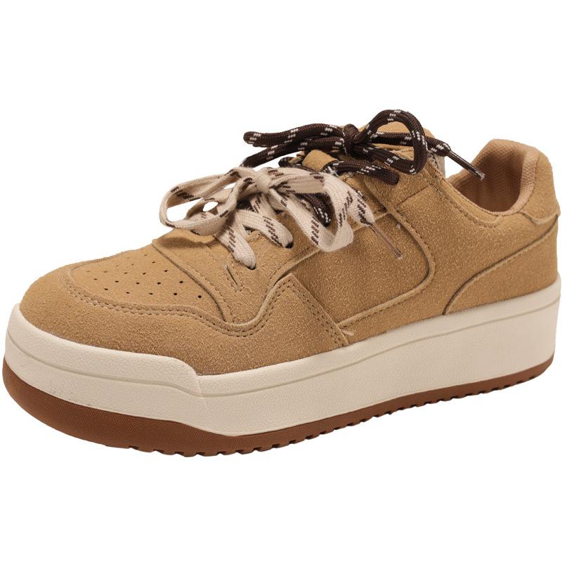 Color Matching Casual Retro Versatile Thick Baseplate Shoes Women's 2025 New Spring and Autumn Lightweight Low-top Heightening Sports Shoes