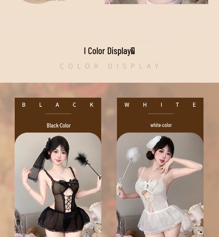 Alluring Lace Temptation Uniform: Enhance Bust Appearance with Quick-Release Feature