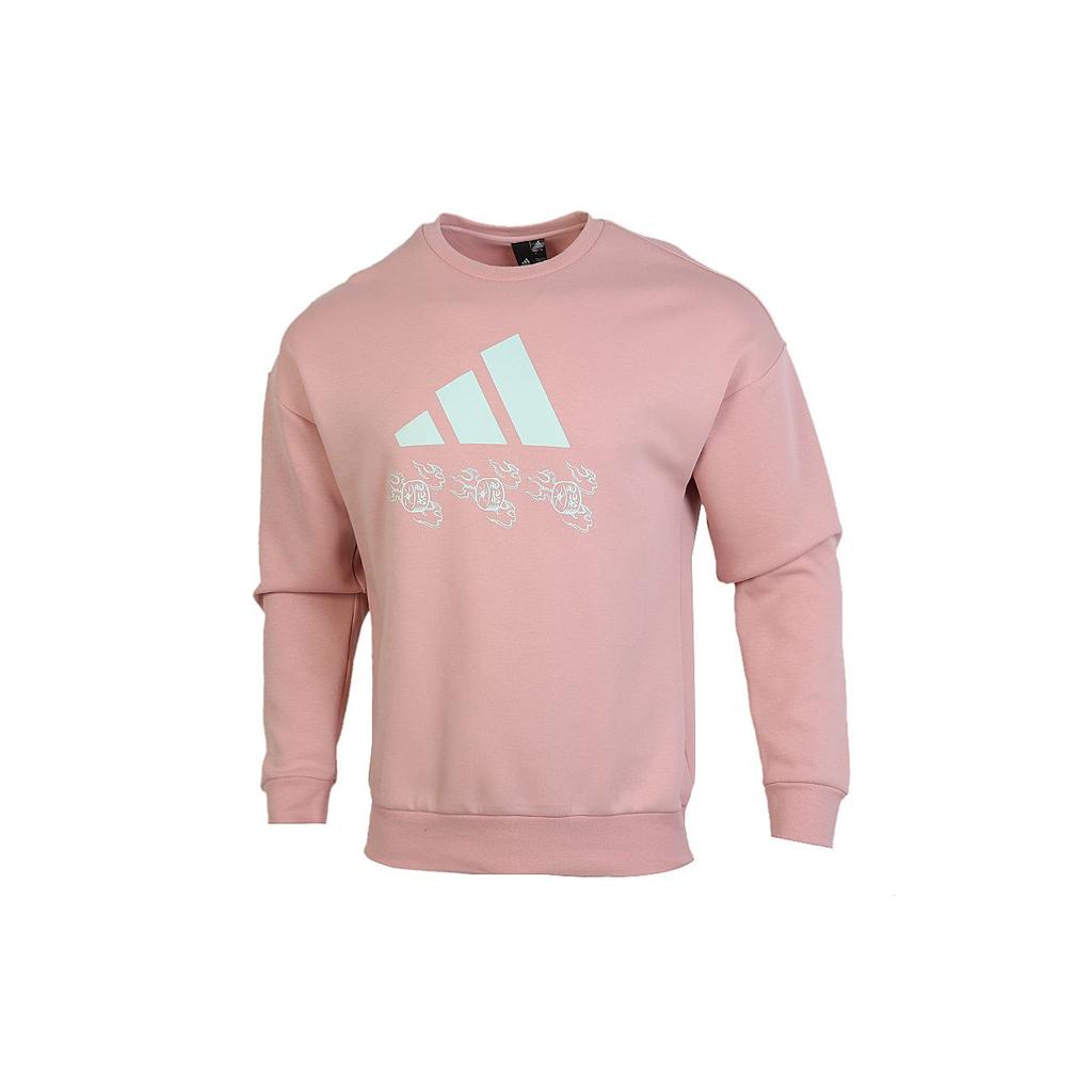 Adidas Sports Crew Neck Long Sleeve Sweatshirt Men Tops Pink GM4447