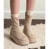Thick-soled Martin Boots Women's New Fashionable Versatile Height-increasing and Thin Side Zipper Elastic Thin Boots