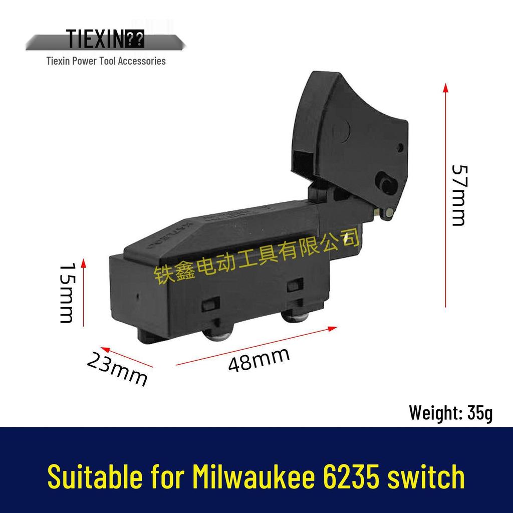 Elektrický vypínač pro okružní pilu a příklepovou vrtačku Milwaukee 6235 - Kompatibilní s řezacími stroji 355/350