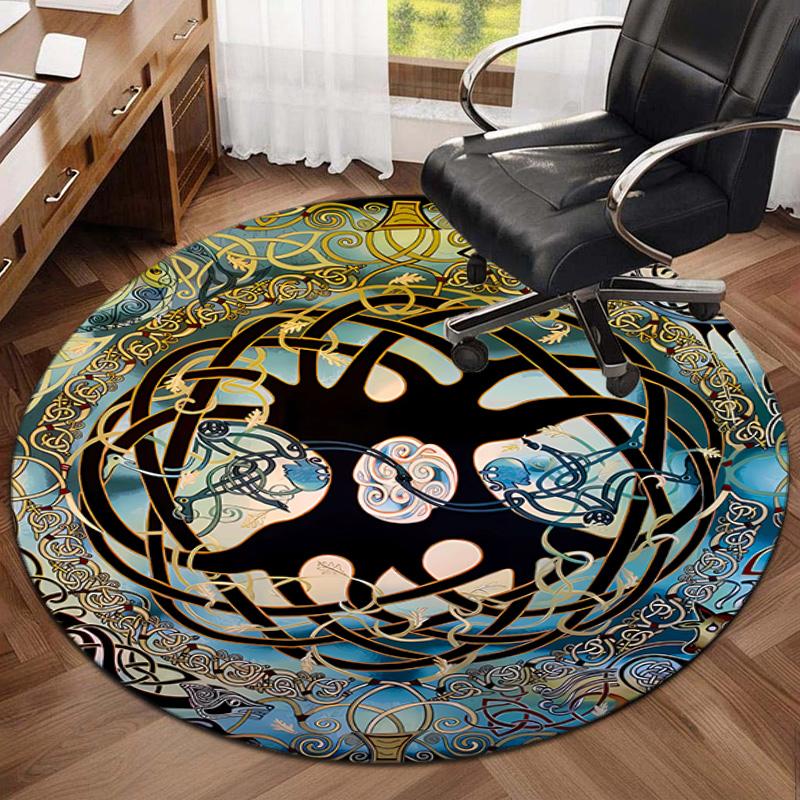 1Pc Tree of Life Circular Print Rug - home decoration Carpet For Living Room Bedroom Flooring Computer Chair Area Rug