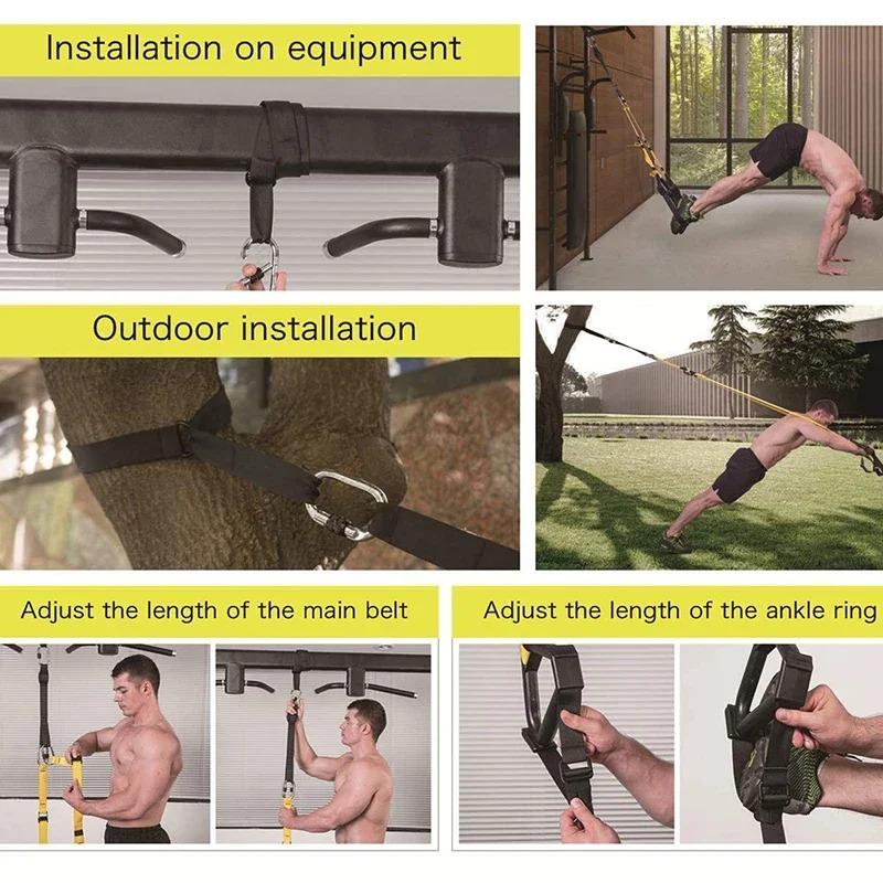 Suspension Training Band Fitness Strength Power Suspension Trainer izable Fit Yoga Belt Wall Mount Professional Trx Tensioner