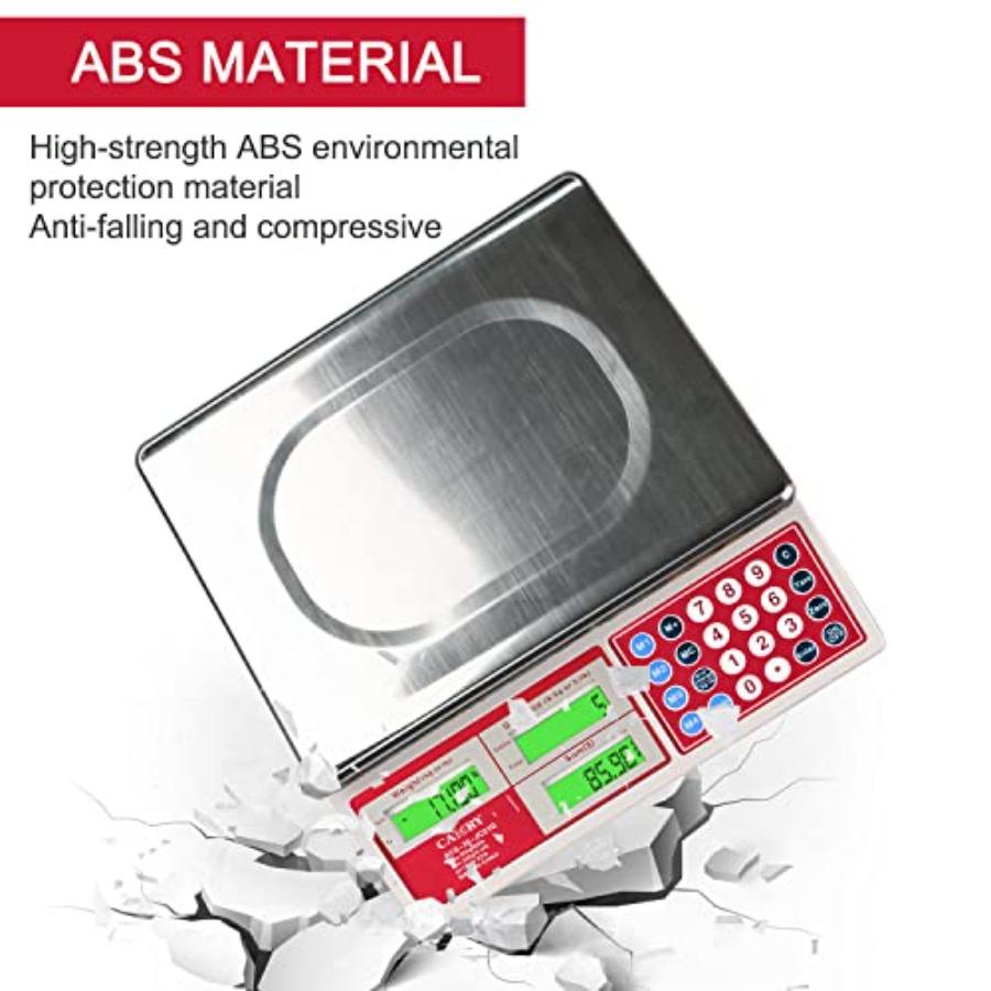 Digital Price Computing Scale 66lb/30kg Commercial Produce Scale with Stainless Steel Platform and Green Backlight LCD Display