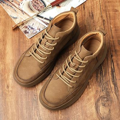 2026New Arrival Genuine Leather Mens Antiskid Walking Shoe Outdoor Non-Slip Thick Bottom Sneakers Casual Leather Minimalist Shoe