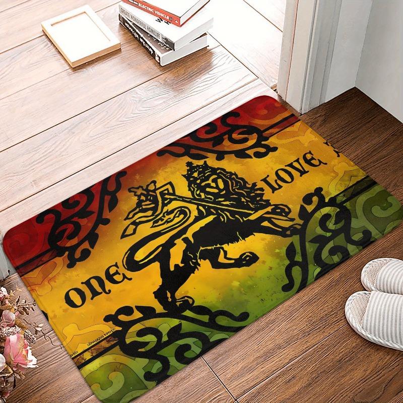 Löwe von Juda Rasta Jamaikanischer Reggae Fußmatte Matte Anti-Rutsch Rastafarian Kunst Badezimmer Küche Garten Teppich Teppich