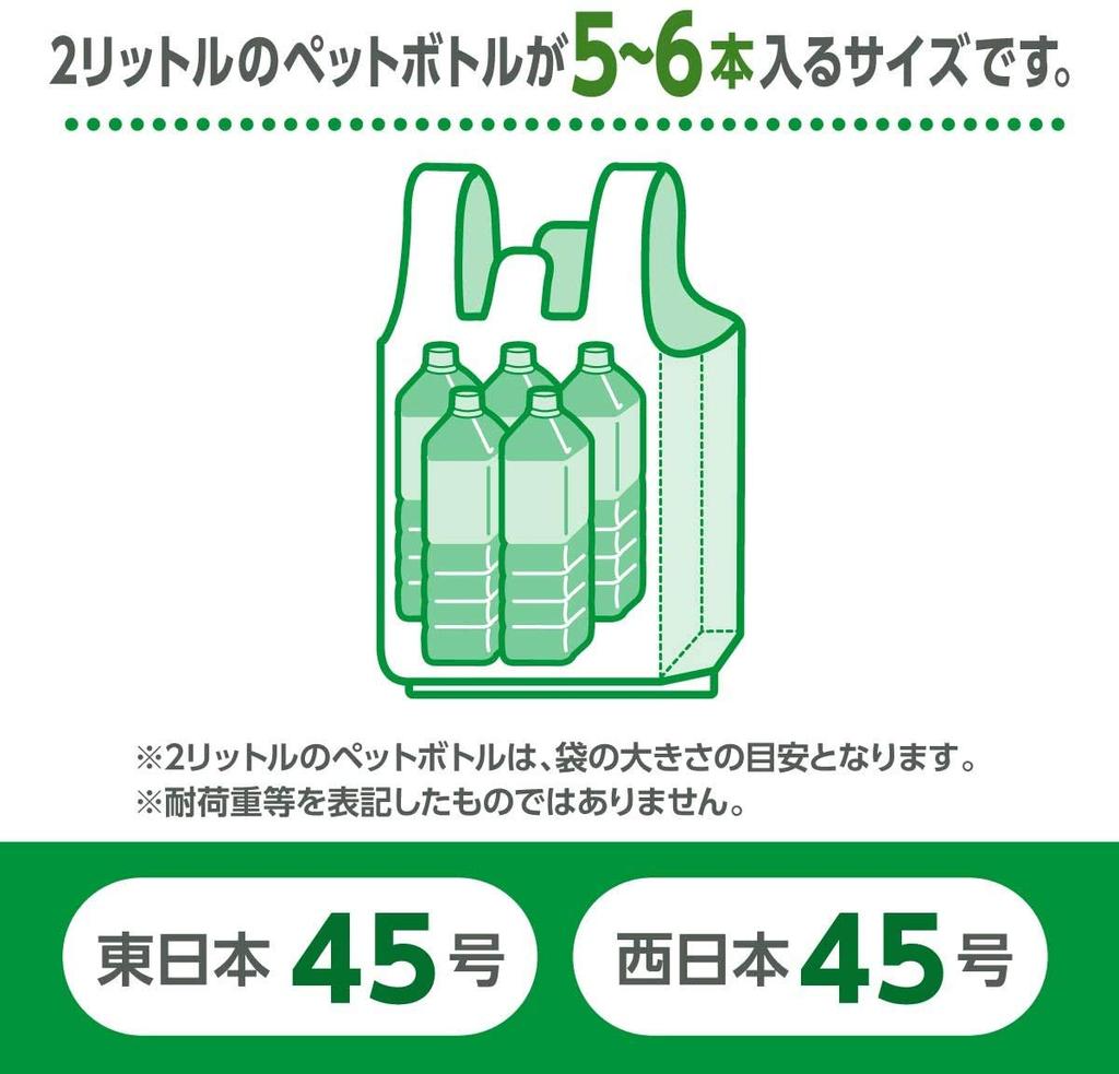 Resource Saving Plastic Bag 45 Japan Translucent 100 Pieces Width 44 Depth X Height 53 Cm Thickness Mm JAPACK'S No. (West No. 45) (29.5 + 14.5) 0.017